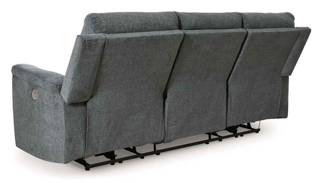Barnsana Gravel Micro Chenille Power Reclining Living Room Set / 2pc
