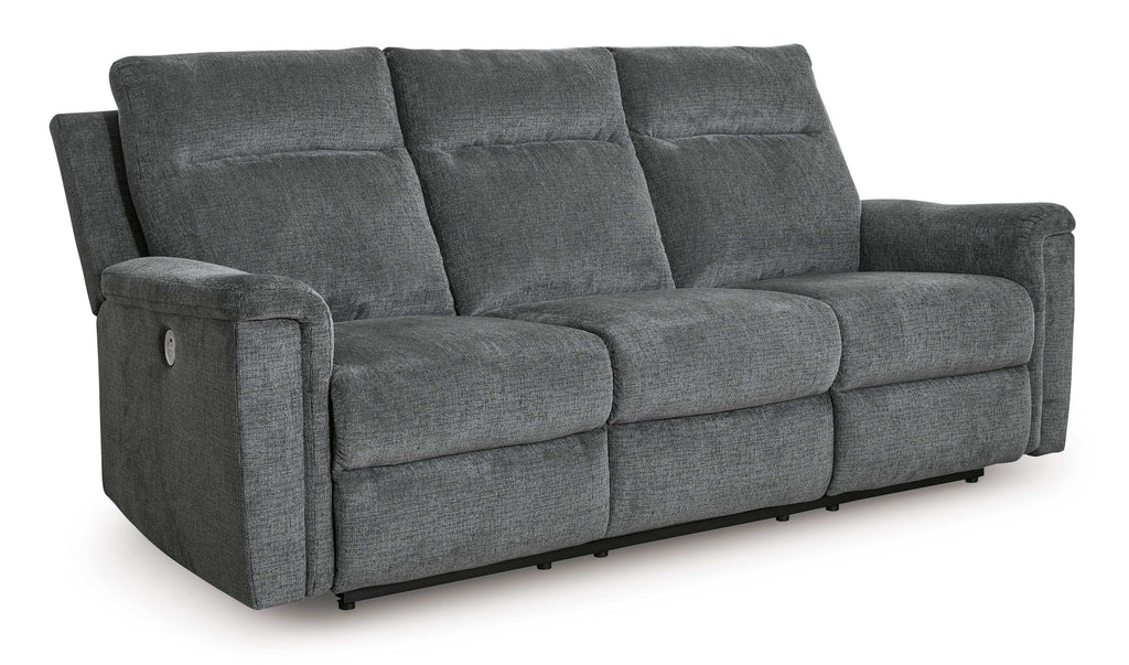 Barnsana Gravel Micro Chenille Power Reclining Living Room Set / 2pc