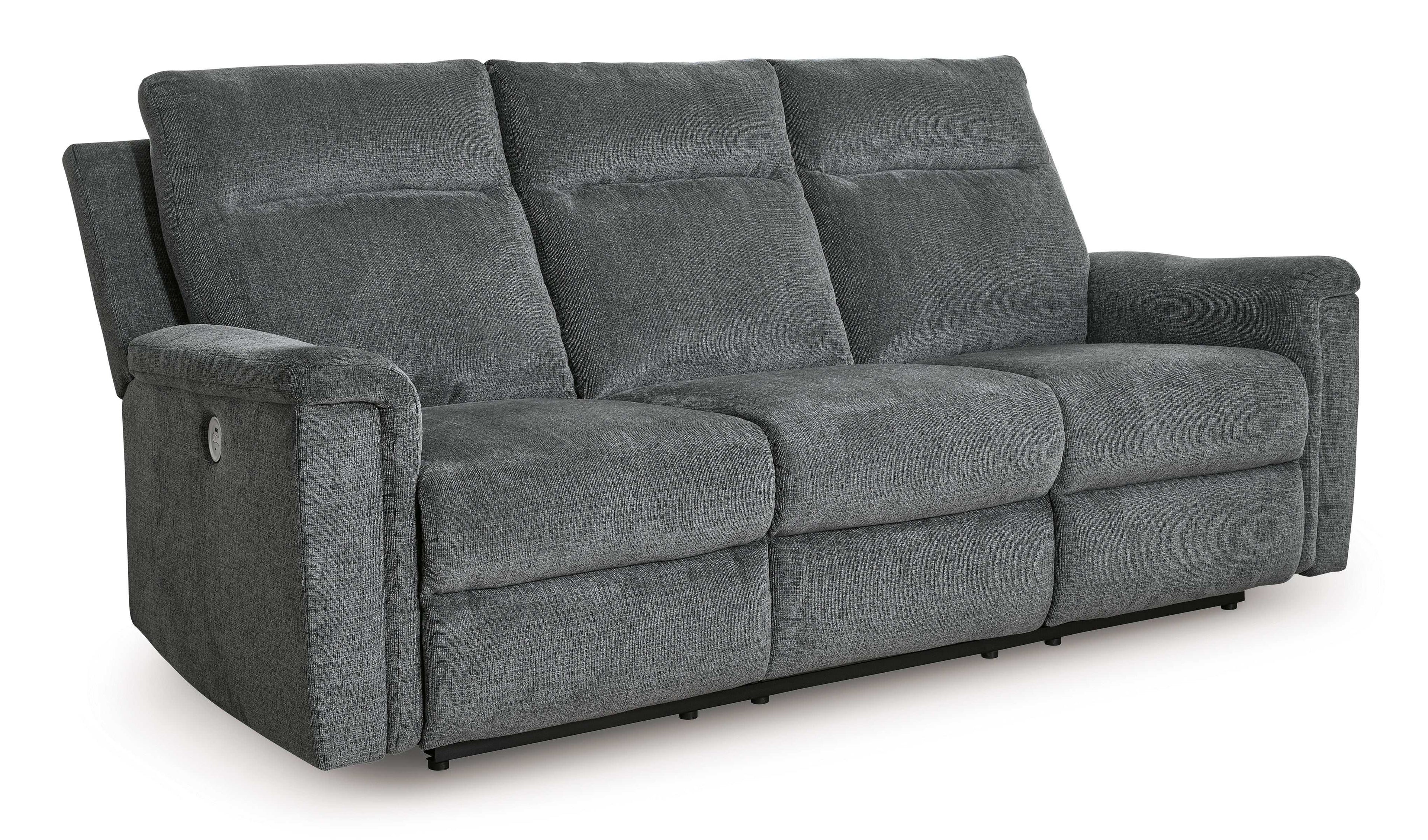 Barnsana Gravel Micro Chenille Power Reclining Living Room Set / 2pc