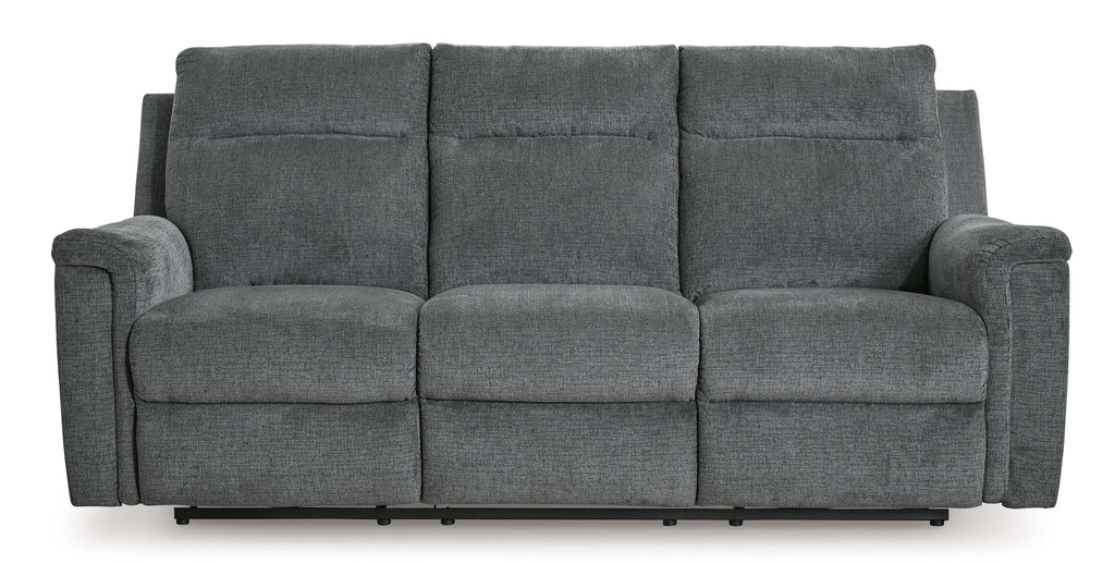 Barnsana Gravel Micro Chenille Power Reclining Living Room Set / 2pc