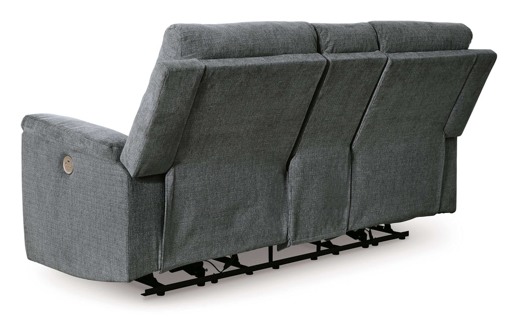Barnsana Gravel Micro Chenille Power Reclining Living Room Set / 2pc