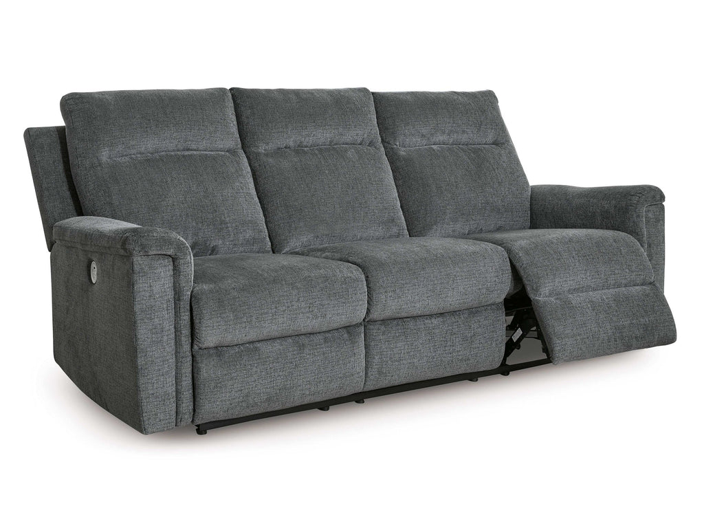 Barnsana Gravel Micro Chenille Power Reclining Living Room Set / 3pc