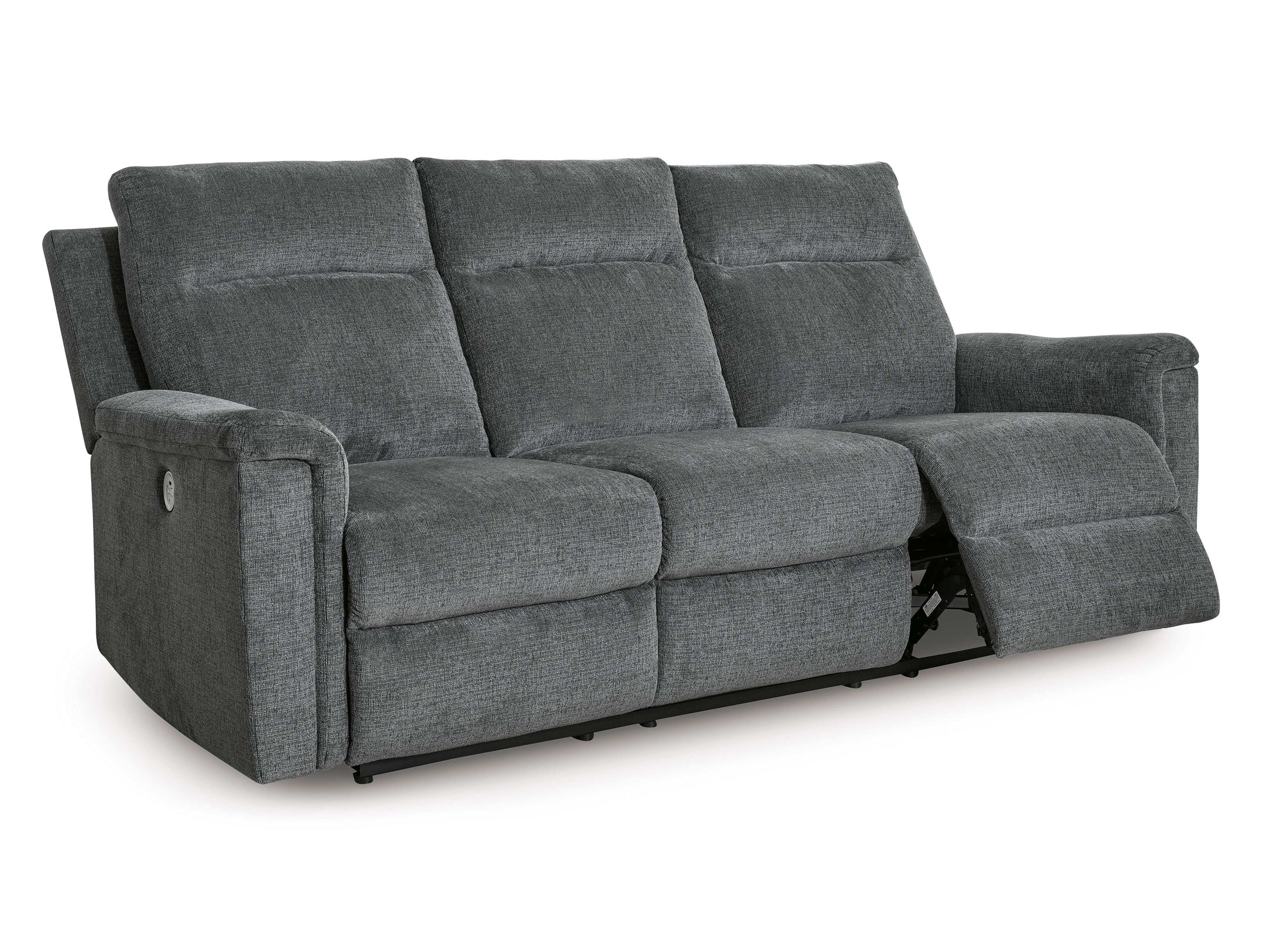 Barnsana Gravel Micro Chenille Power Reclining Living Room Set / 3pc