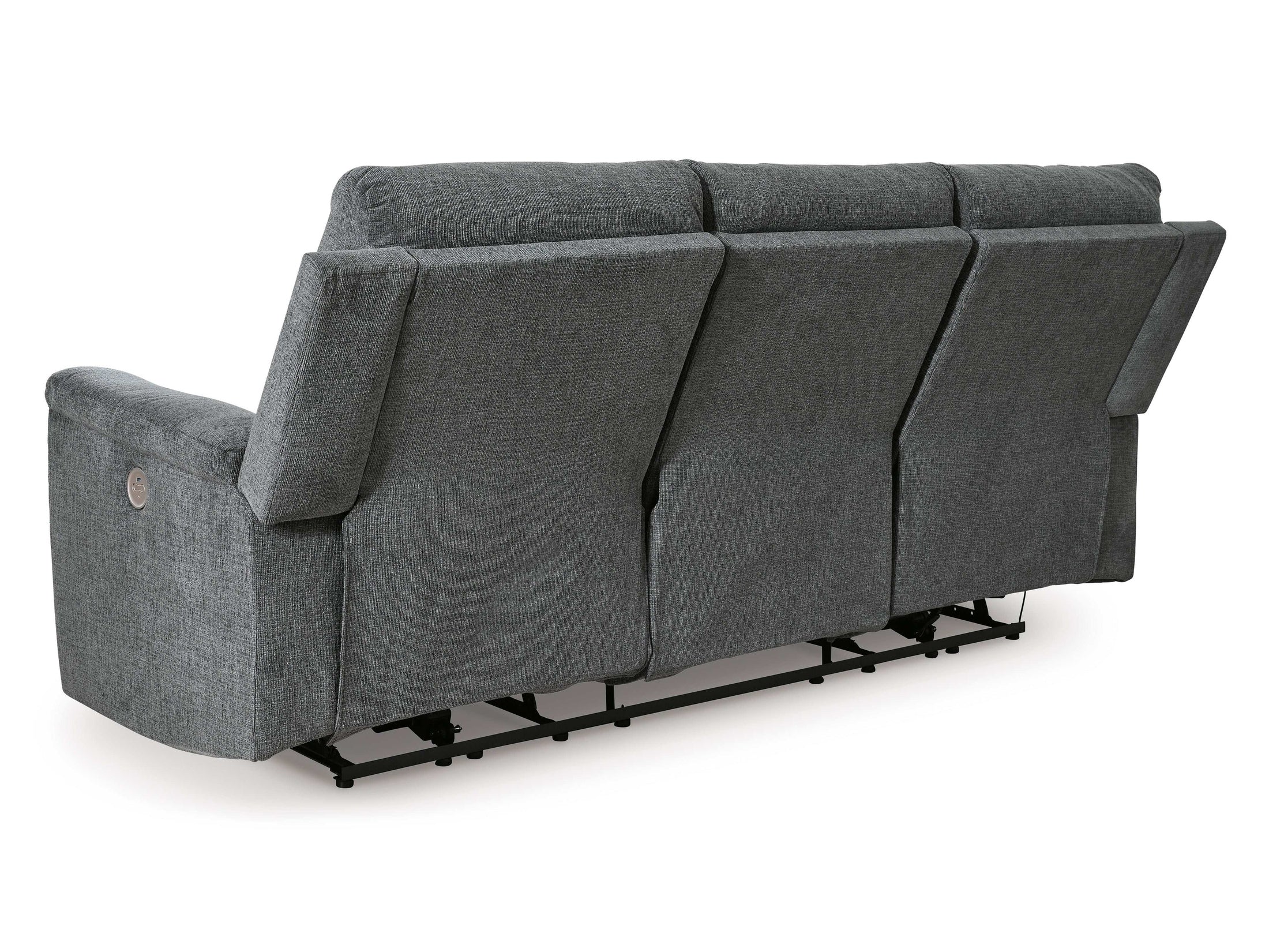 Barnsana Gravel Micro Chenille Power Reclining Living Room Set / 3pc