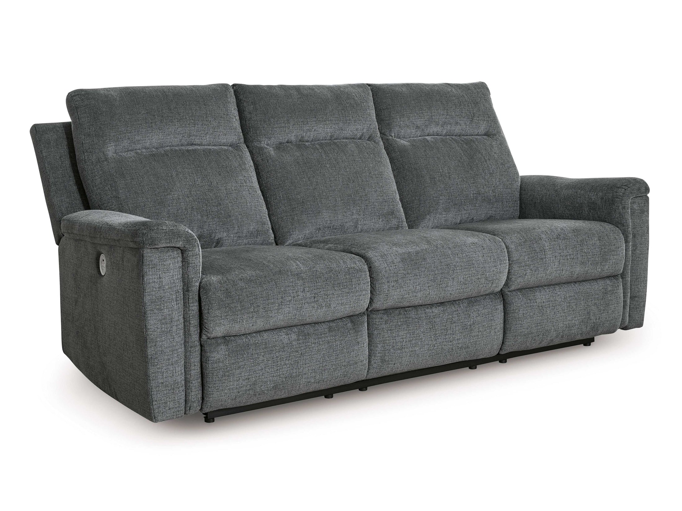 Barnsana Gravel Micro Chenille Power Reclining Living Room Set / 3pc