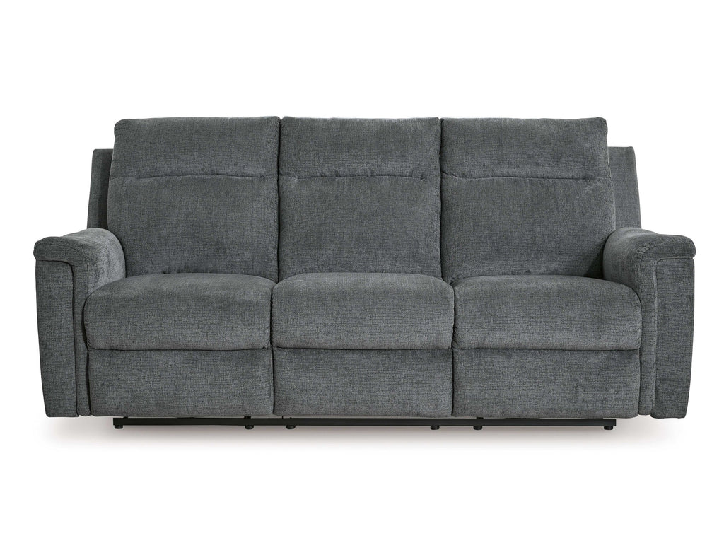 Barnsana Gravel Micro Chenille Power Reclining Living Room Set / 3pc