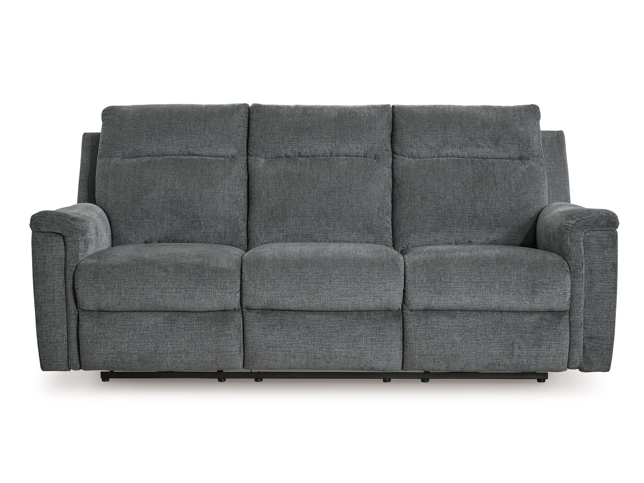 Barnsana Gravel Micro Chenille Power Reclining Living Room Set / 3pc
