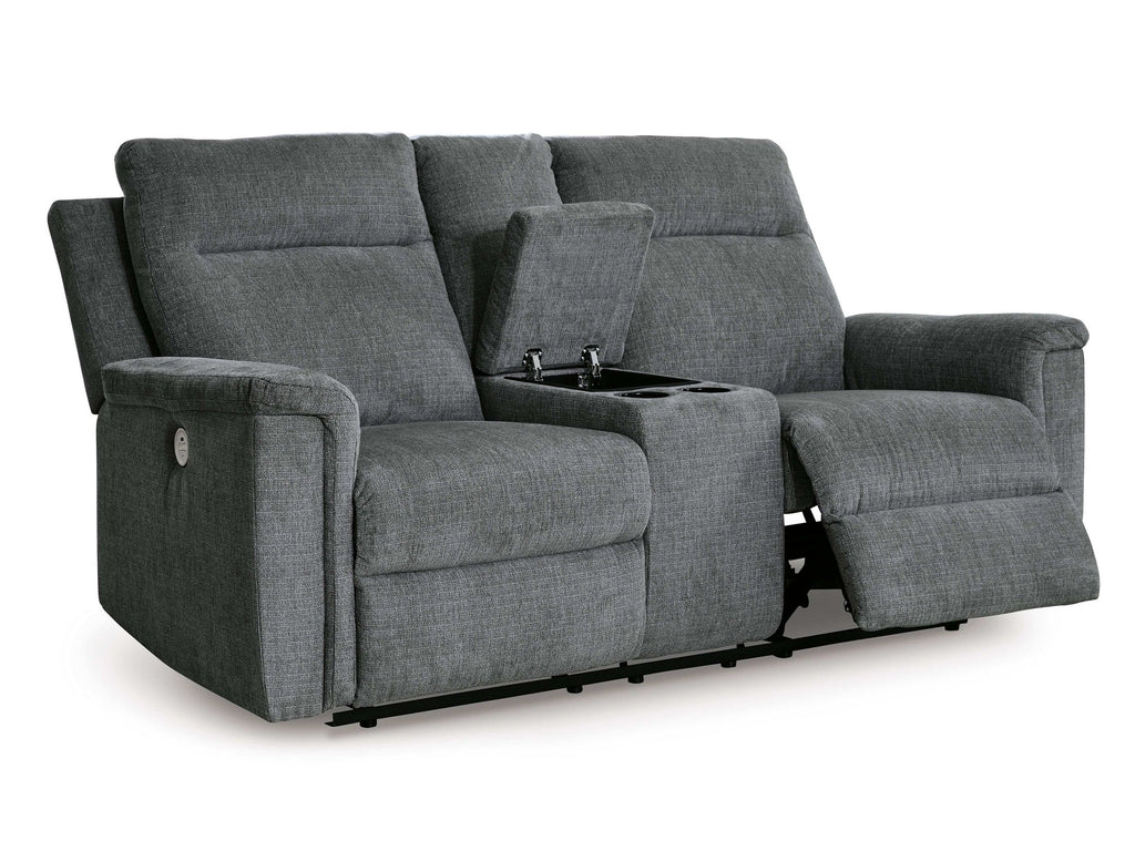 Barnsana Gravel Micro Chenille Power Reclining Living Room Set / 3pc