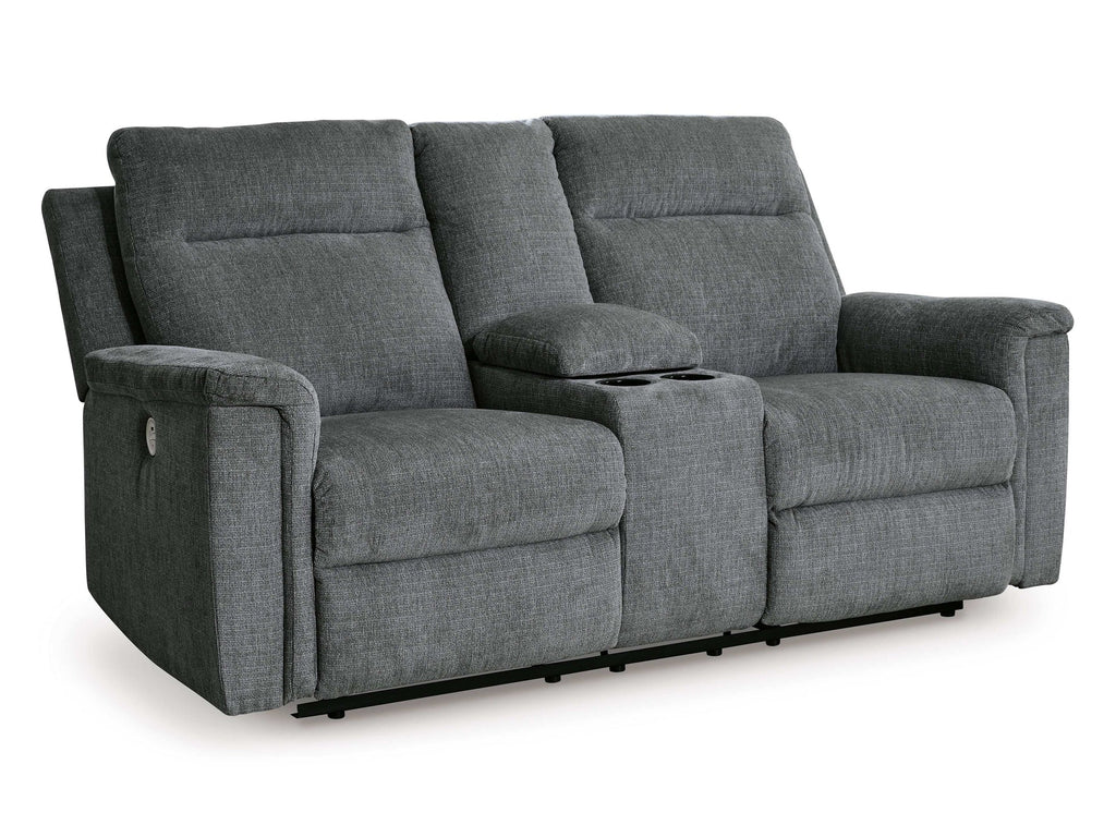 Barnsana Gravel Micro Chenille Power Reclining Living Room Set / 3pc