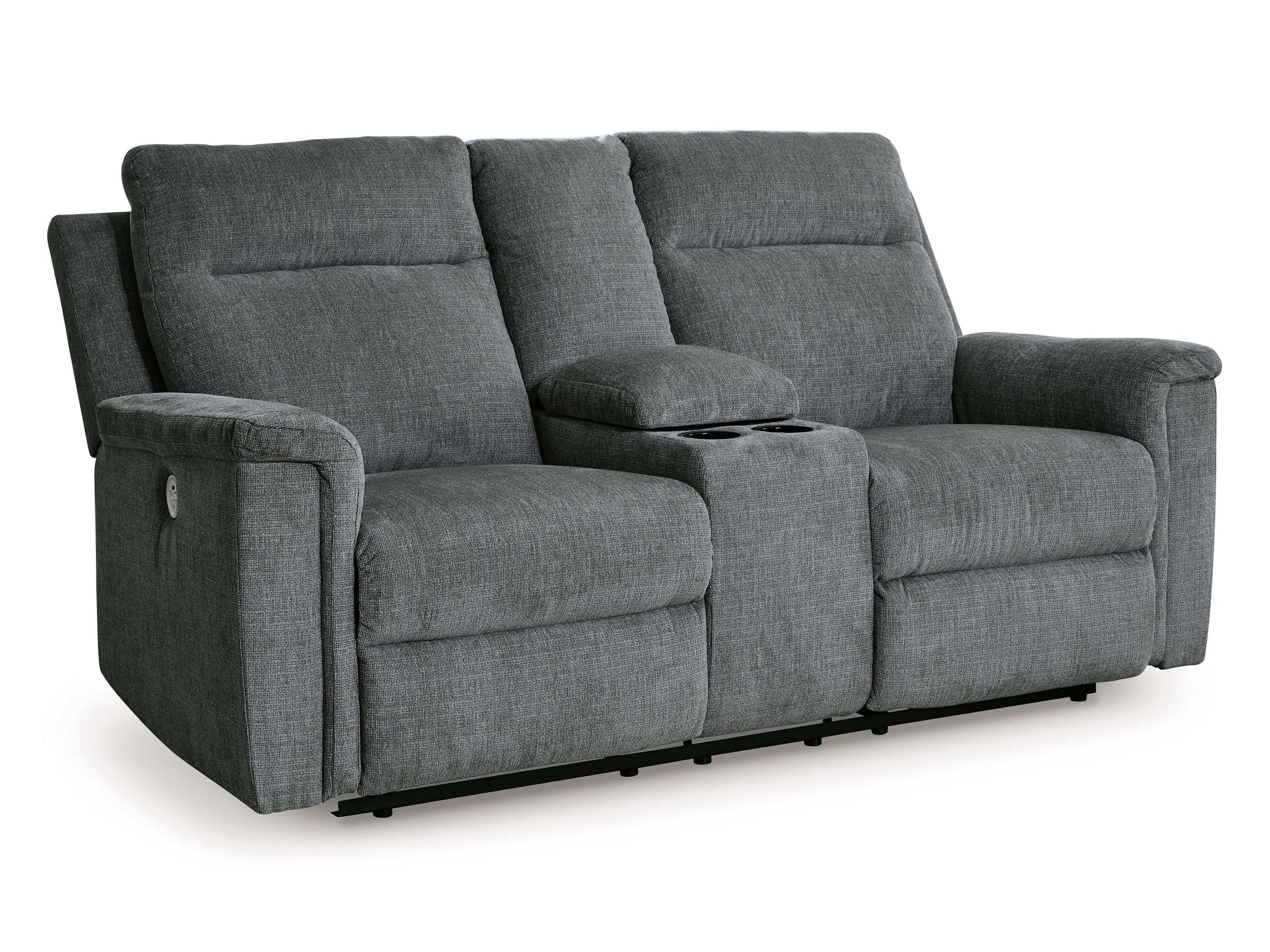 Barnsana Gravel Micro Chenille Power Reclining Living Room Set / 3pc
