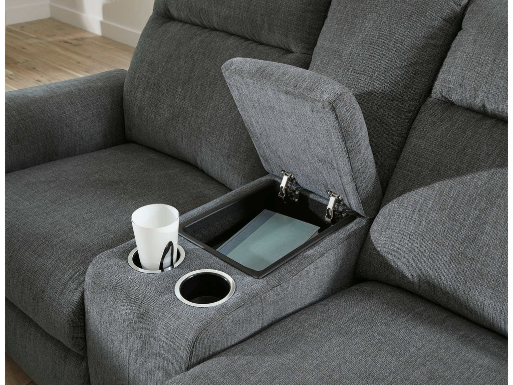 Barnsana Gravel Micro Chenille Power Reclining Living Room Set / 3pc