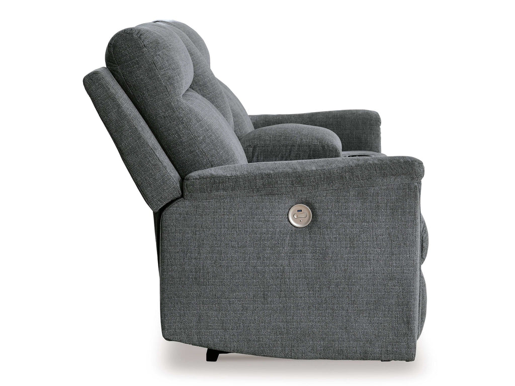 Barnsana Gravel Micro Chenille Power Reclining Living Room Set / 3pc