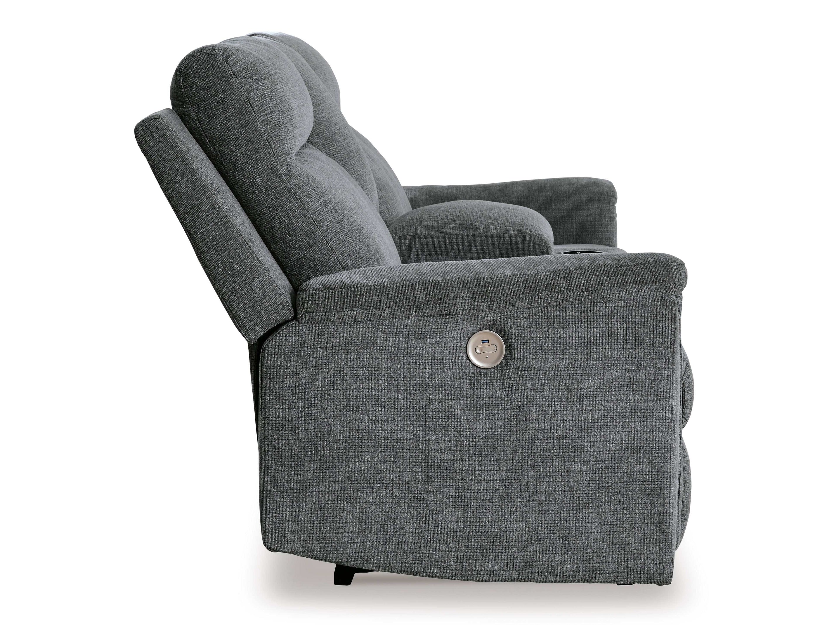 Barnsana Gravel Micro Chenille Power Reclining Living Room Set / 3pc