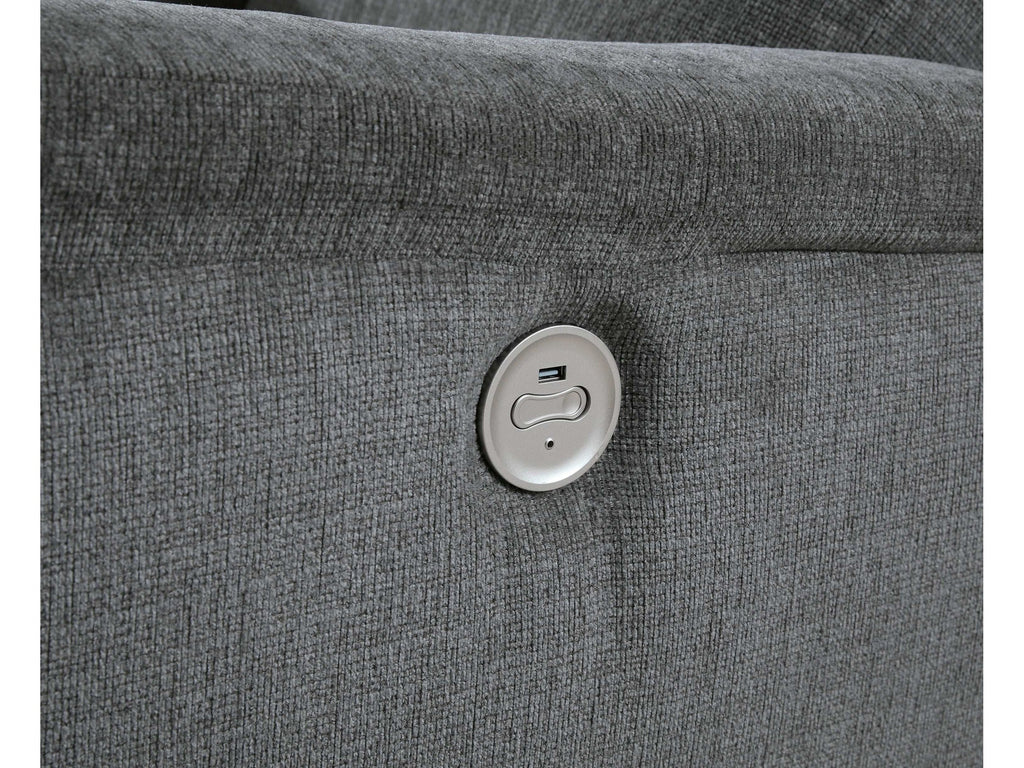 Barnsana Gravel Micro Chenille Power Reclining Living Room Set / 3pc