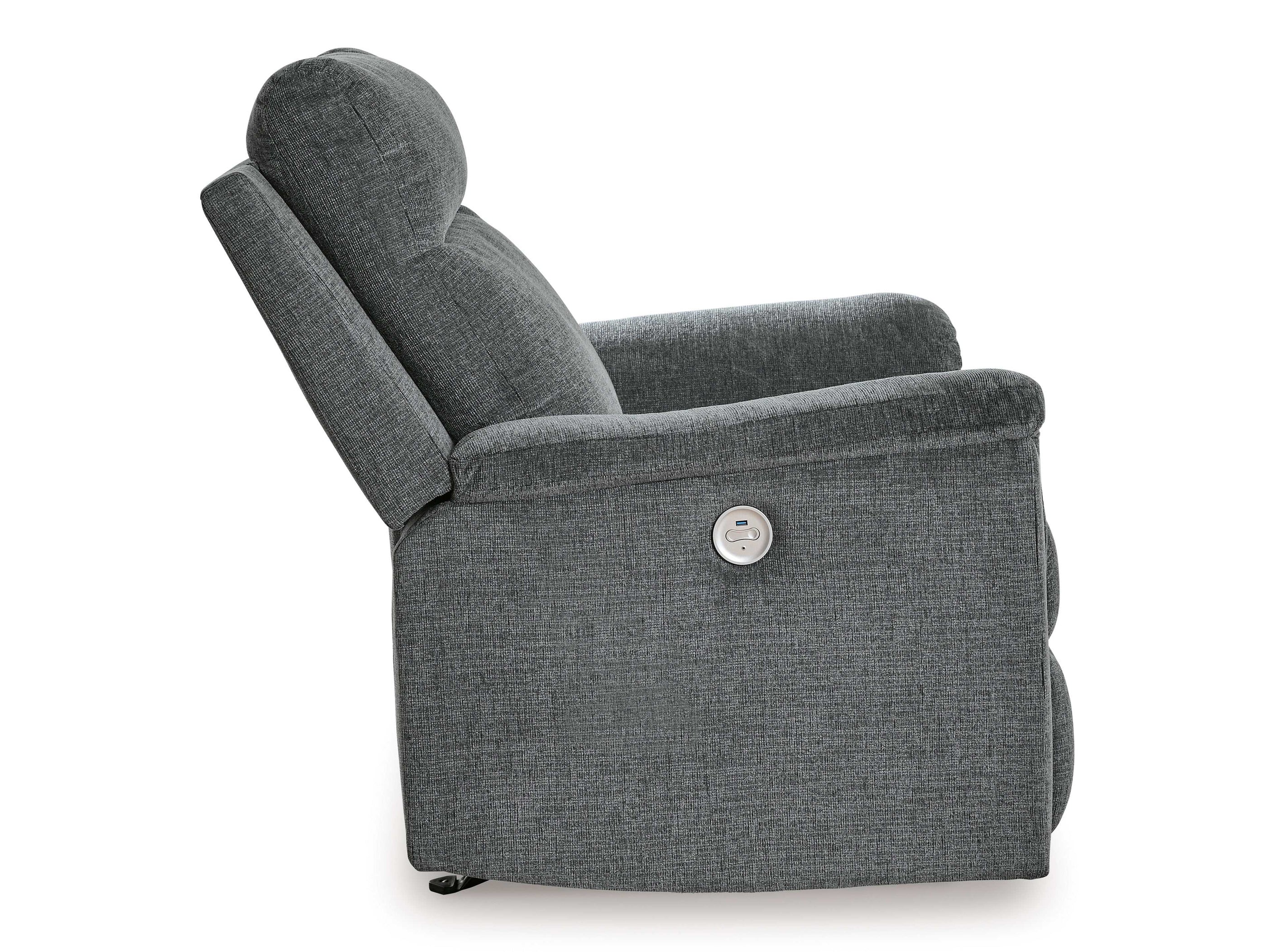 Barnsana Gravel Micro Chenille Power Reclining Living Room Set / 3pc