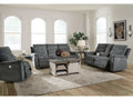 Barnsana Gravel Micro Chenille Power Reclining Living Room Set / 3pc