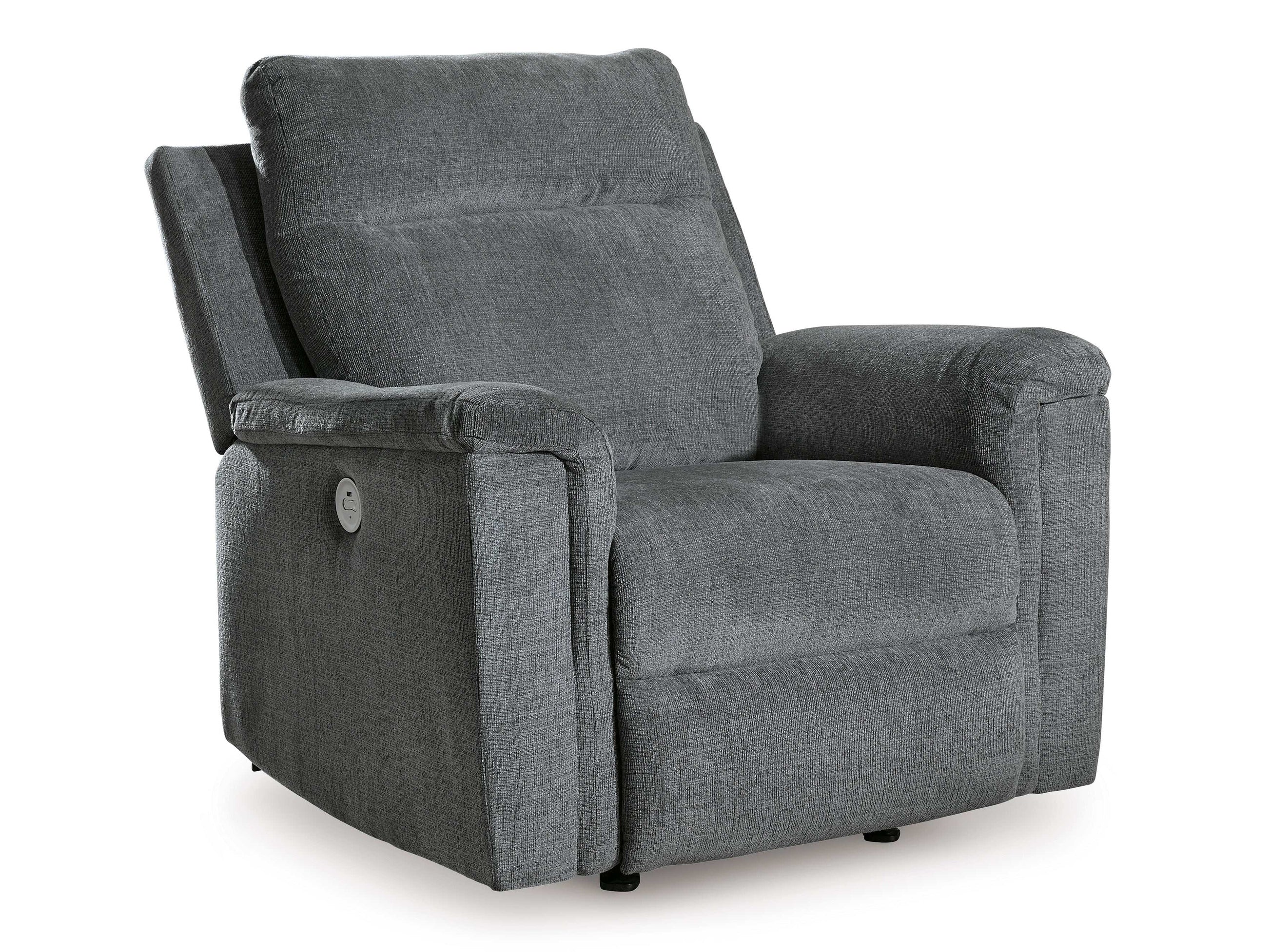Barnsana Gravel Micro Chenille Power Reclining Living Room Set / 3pc