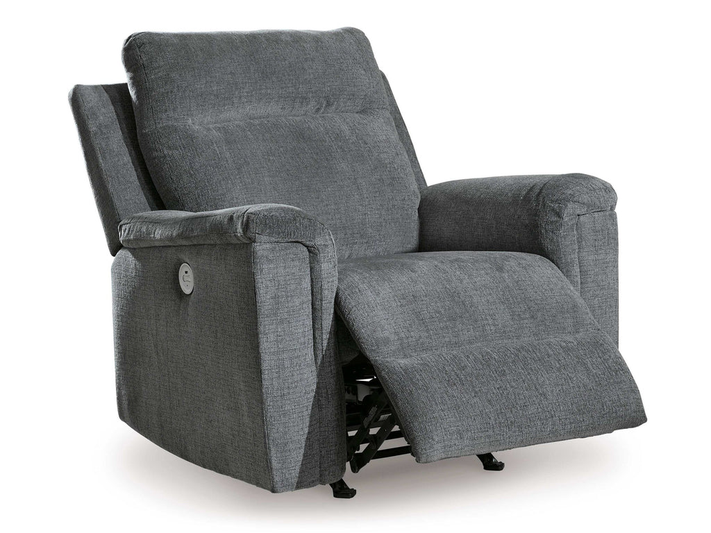 Barnsana Gravel Micro Chenille Power Reclining Living Room Set / 3pc