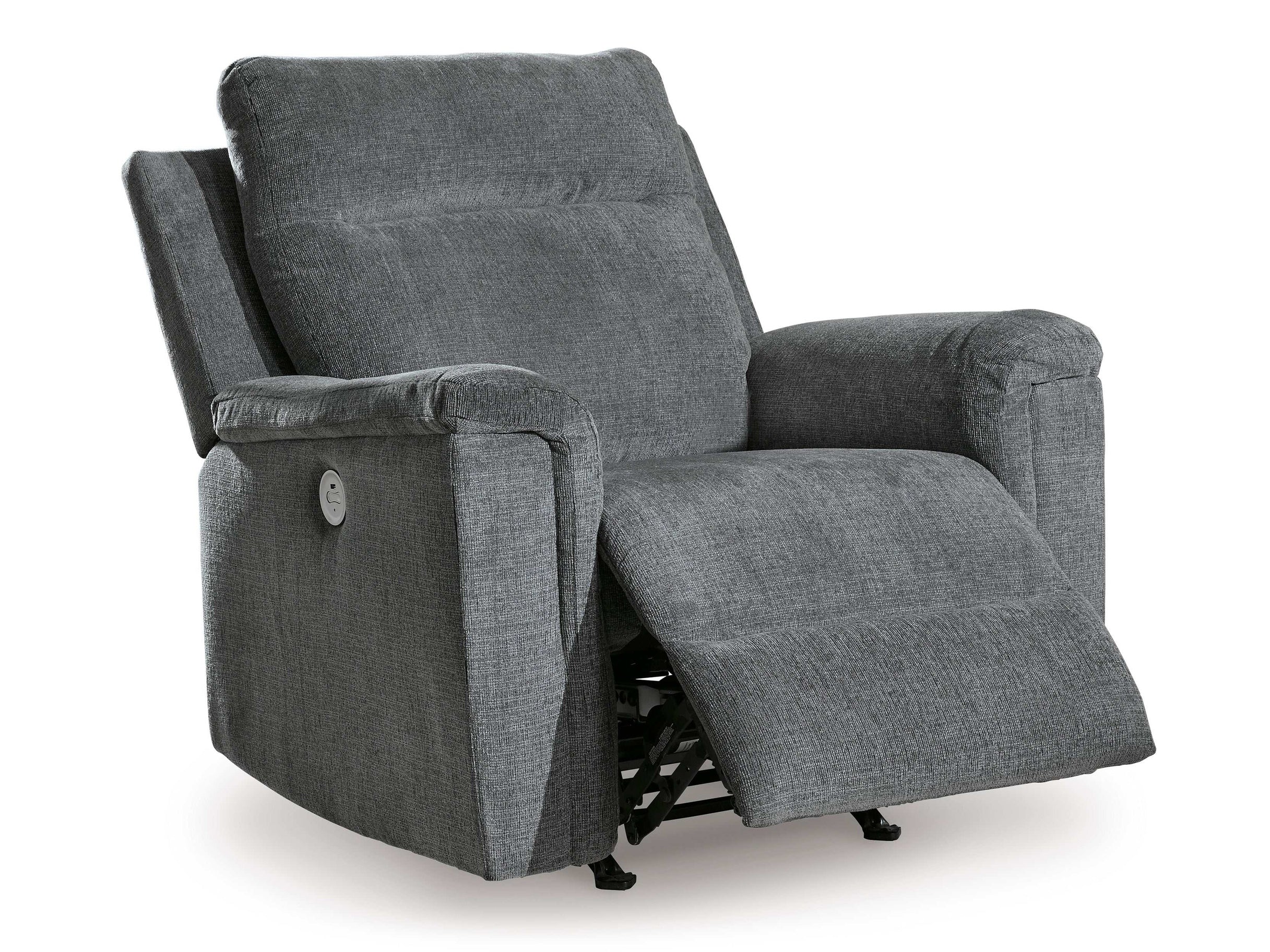 Barnsana Gravel Micro Chenille Power Reclining Living Room Set / 3pc