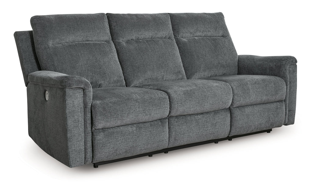 Barnsana Gravel Micro Chenille Power Reclining Sofa