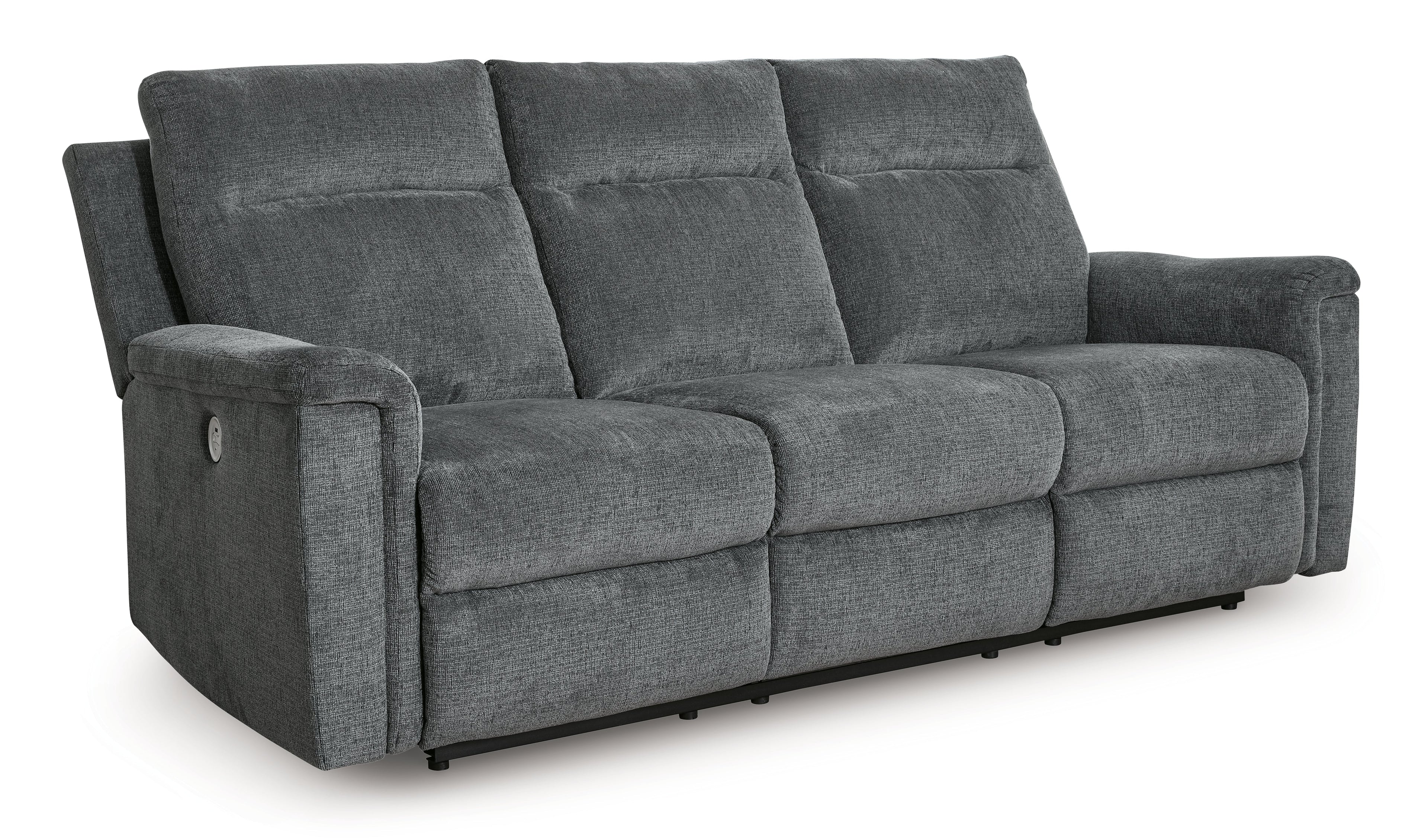 Barnsana Gravel Micro Chenille Power Reclining Sofa