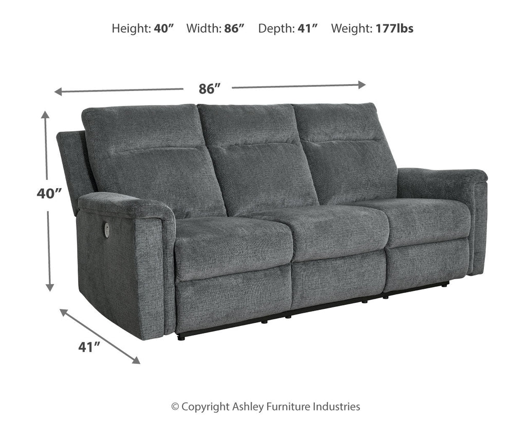 Barnsana Gravel Power Reclining Sofa, Loveseat and Recliner