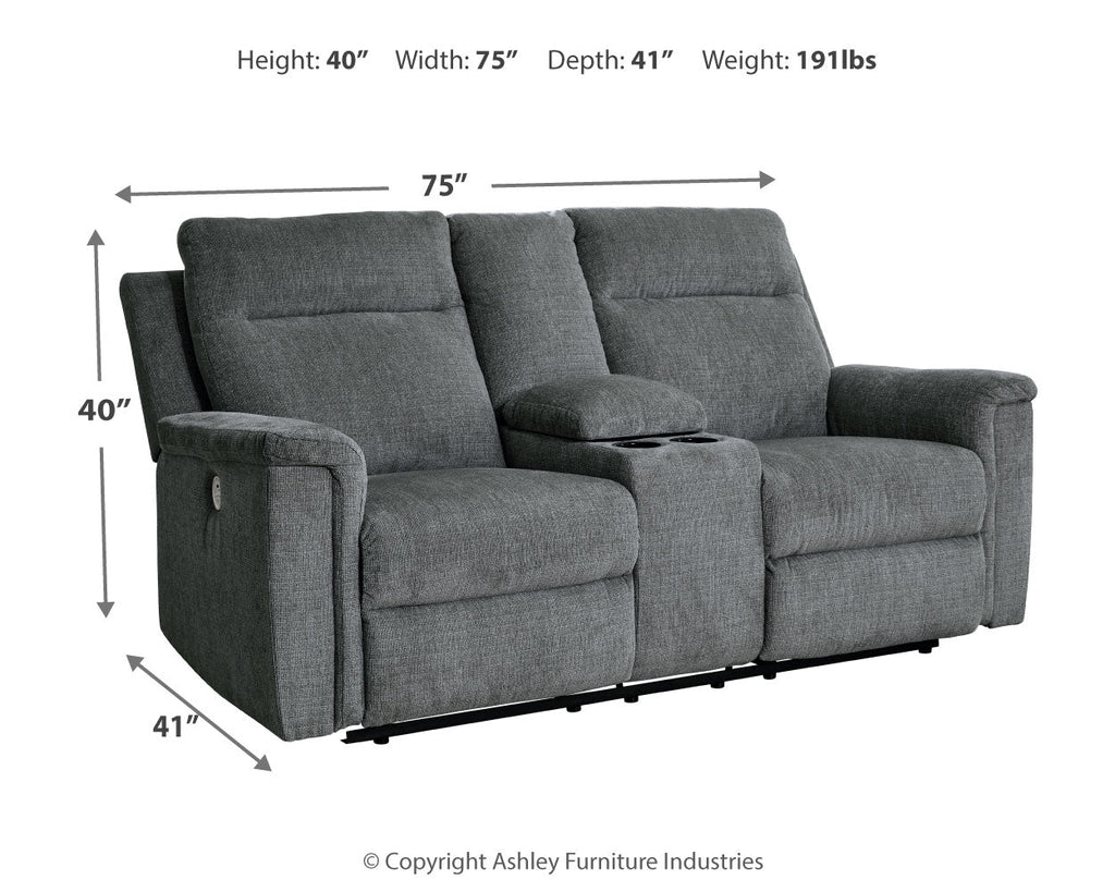 Barnsana Gravel Power Reclining Sofa, Loveseat and Recliner