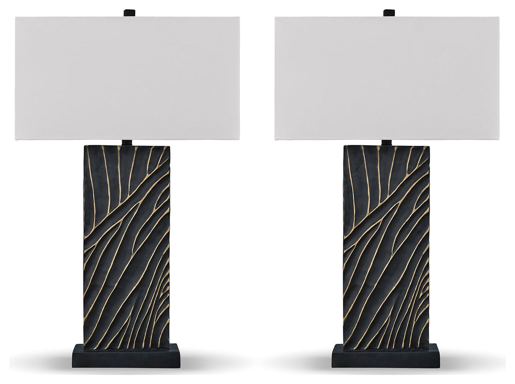 Bartlen Black/Gold 2-Piece Lamp Set
