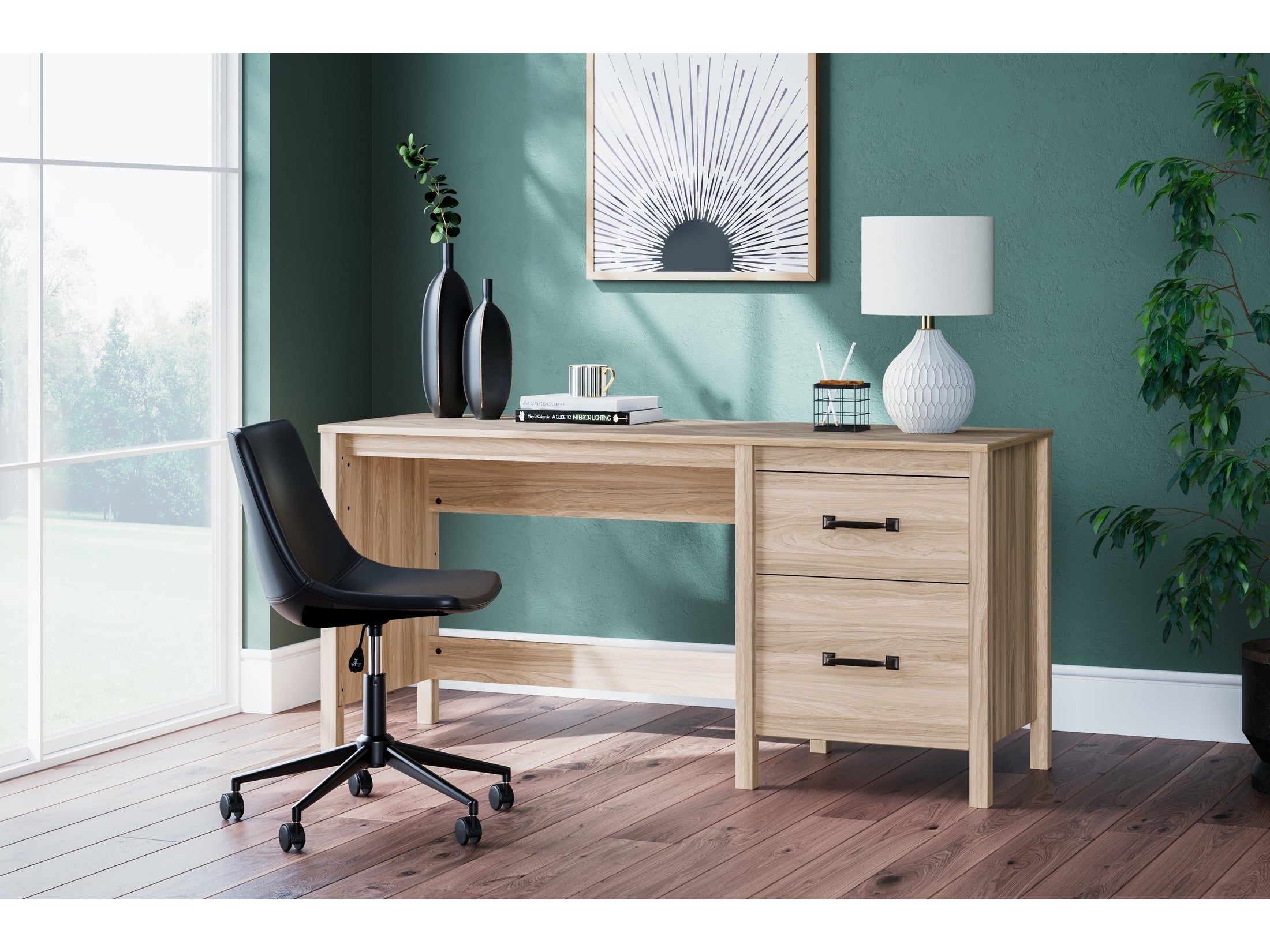 Battelle Tan 60" Home Office Desk
