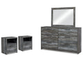 Baystorm Gray Dresser, Mirror and 2 Nightstands
