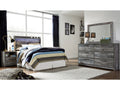 Baystorm Full Panel Bed Headboard, Dresser, Mirror and Nightstand, Gray