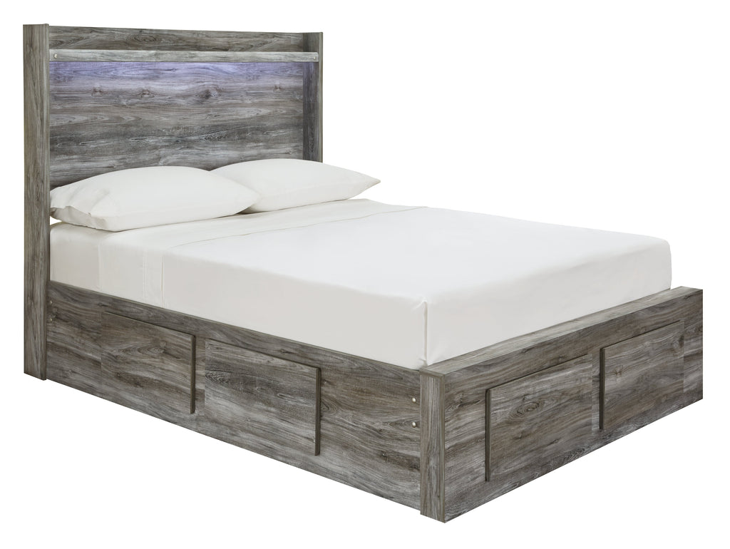 Baystorm Gray Full Panel Bed with 6 Storage Drawers