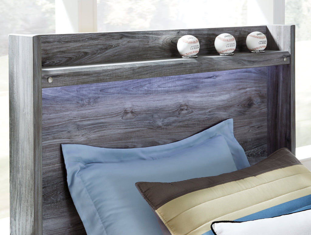 Baystorm Gray Full Panel Bed with 6 Storage Drawers
