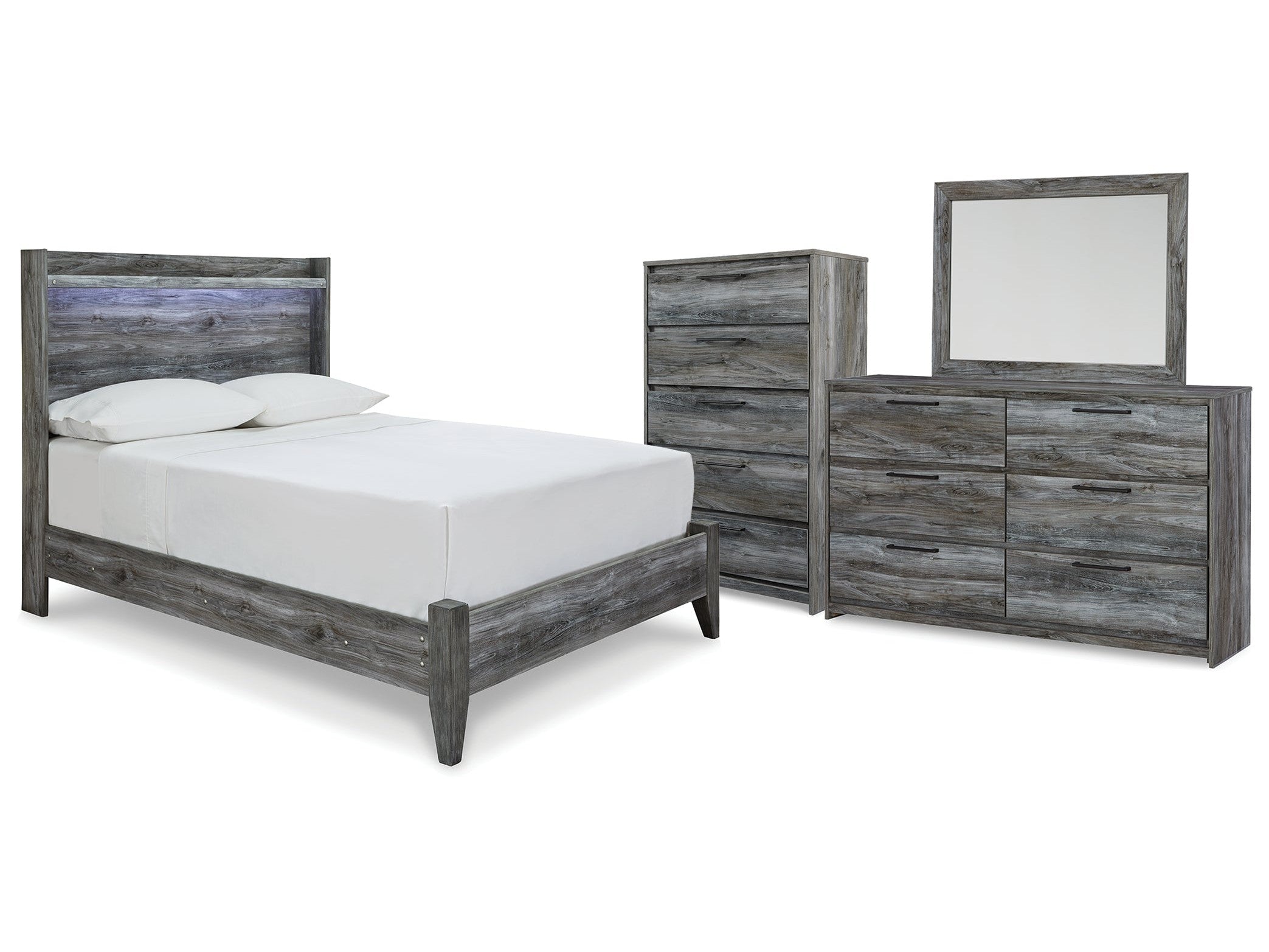 Baystorm Full Panel Bedroom Set, Gray