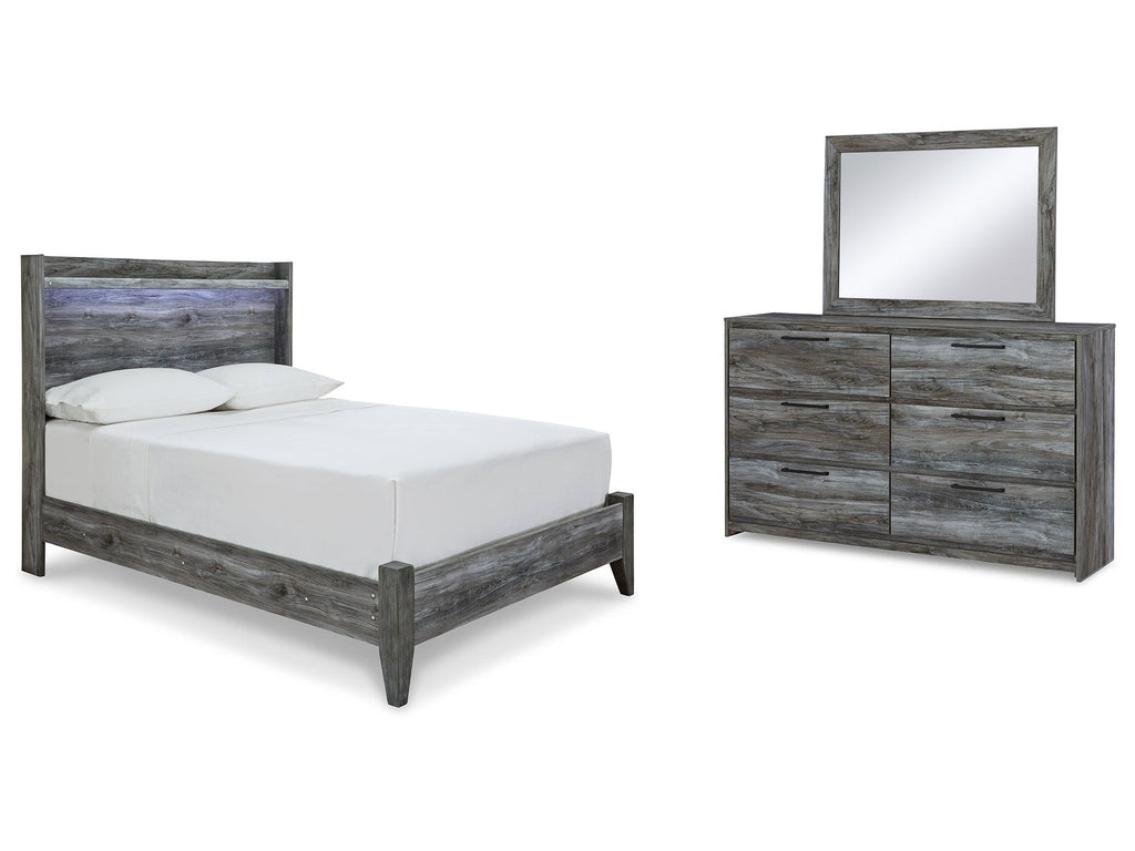 Baystorm Gray Full Panel Bedroom Set with Dresser and Mirror
