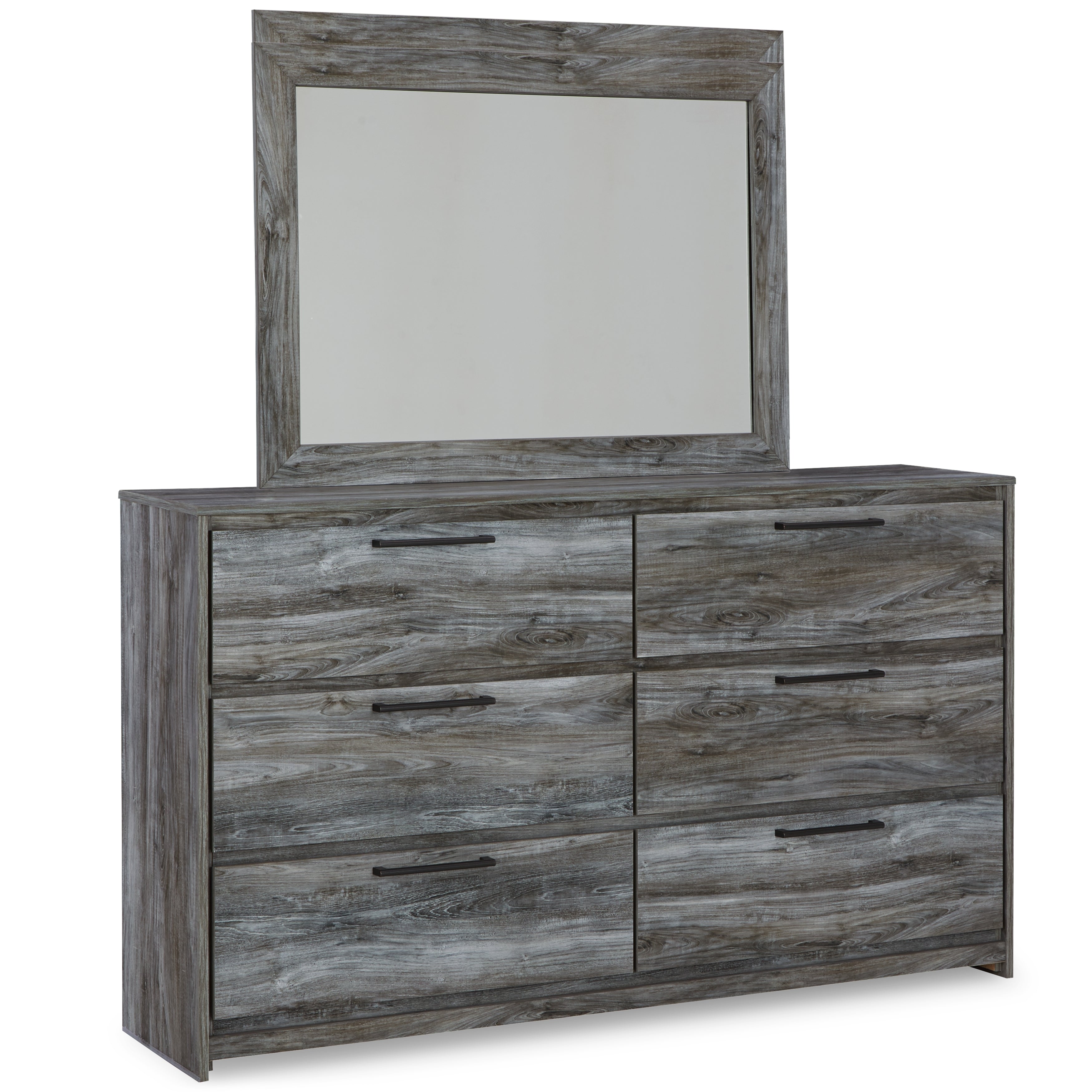 Baystorm Gray Full Panel Bedroom Set with Dresser and Mirror