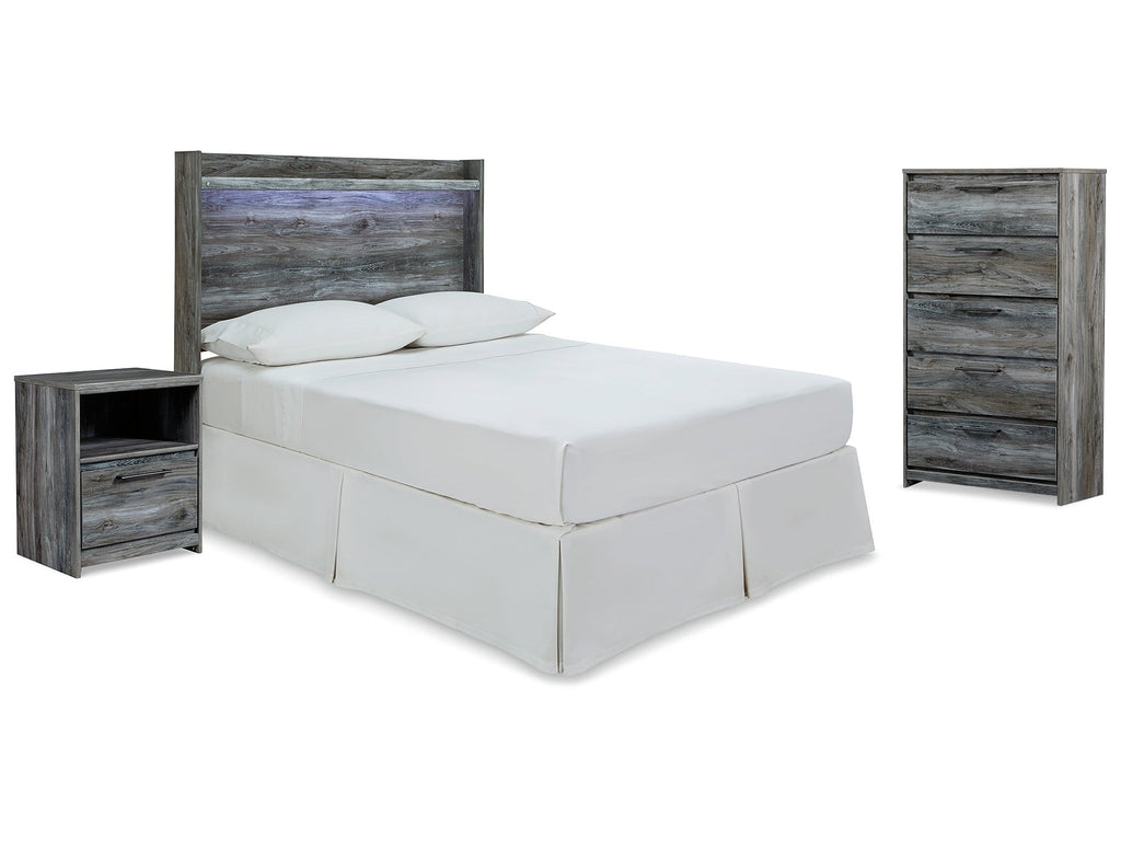 Baystorm Gray Full Panel Headboard, Chest and Nightstand