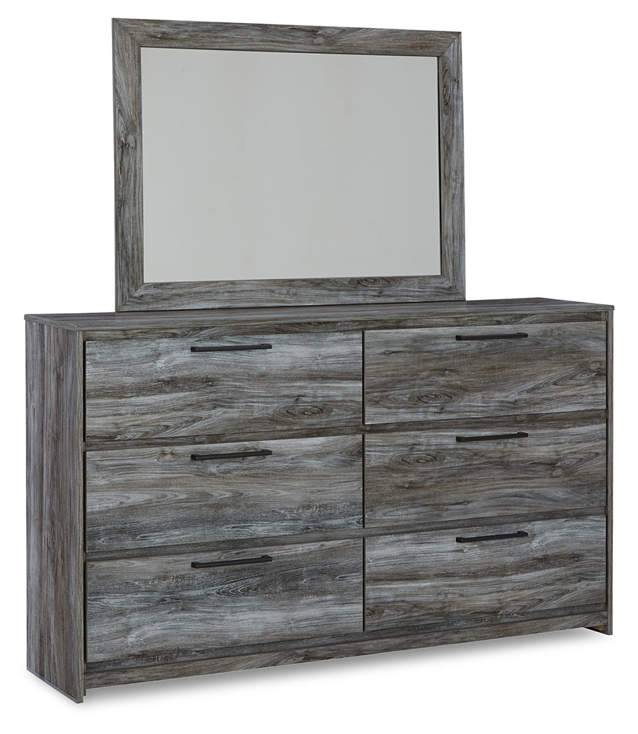 Baystorm Gray Full Panel Storage Bed & Dresser & Mirror