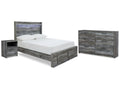 Baystorm Full Panel Storage Bedroom Set, Gray