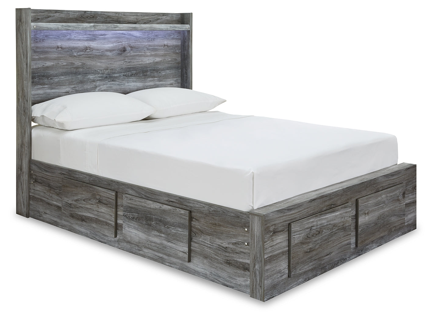 Baystorm Gray Full Panel Storage Bedroom Set with Nightstand