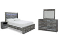 Baystorm Full Storage Bedroom Set, Gray