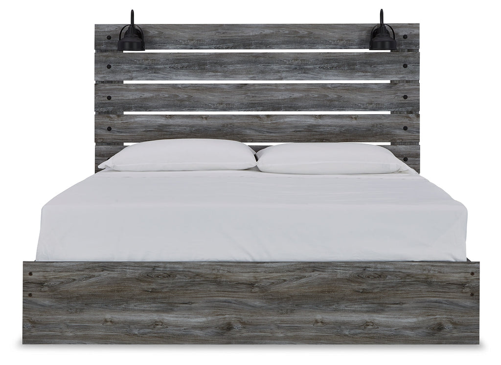 Baystorm Gray King Panel Bed & Dresser & Mirror & 2 Nightstands