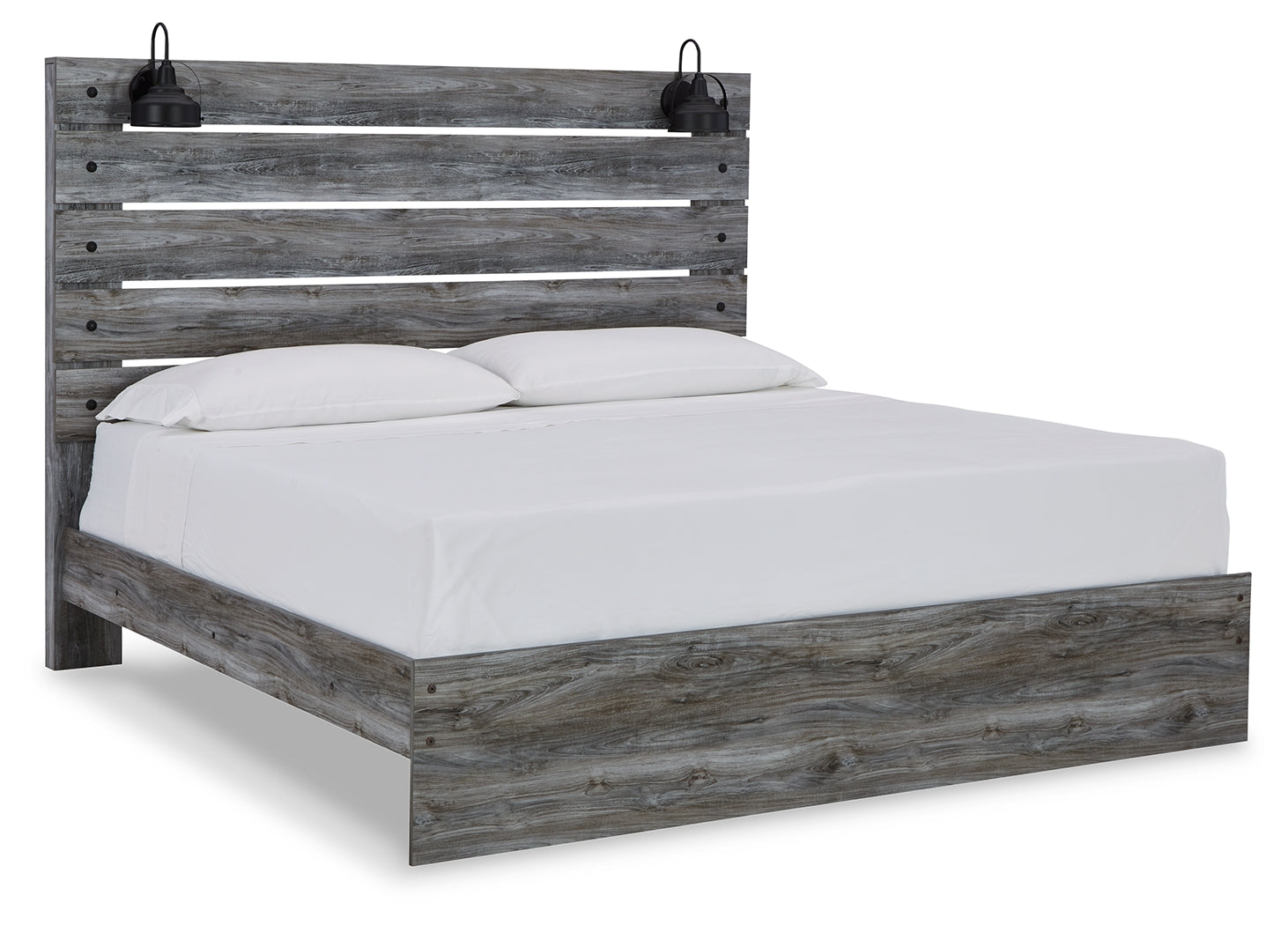 Baystorm Gray King Panel Bed & Dresser & Mirror & 2 Nightstands