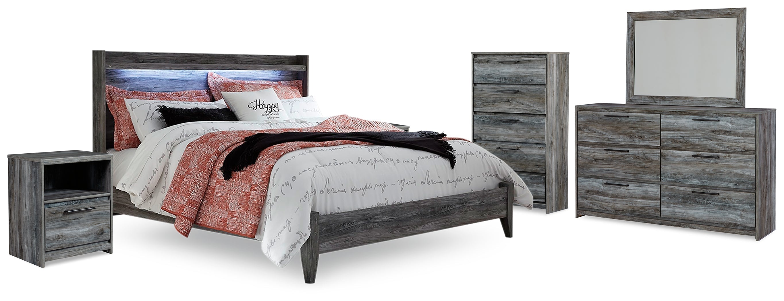 Baystorm King Panel Bedroom Set, Gray