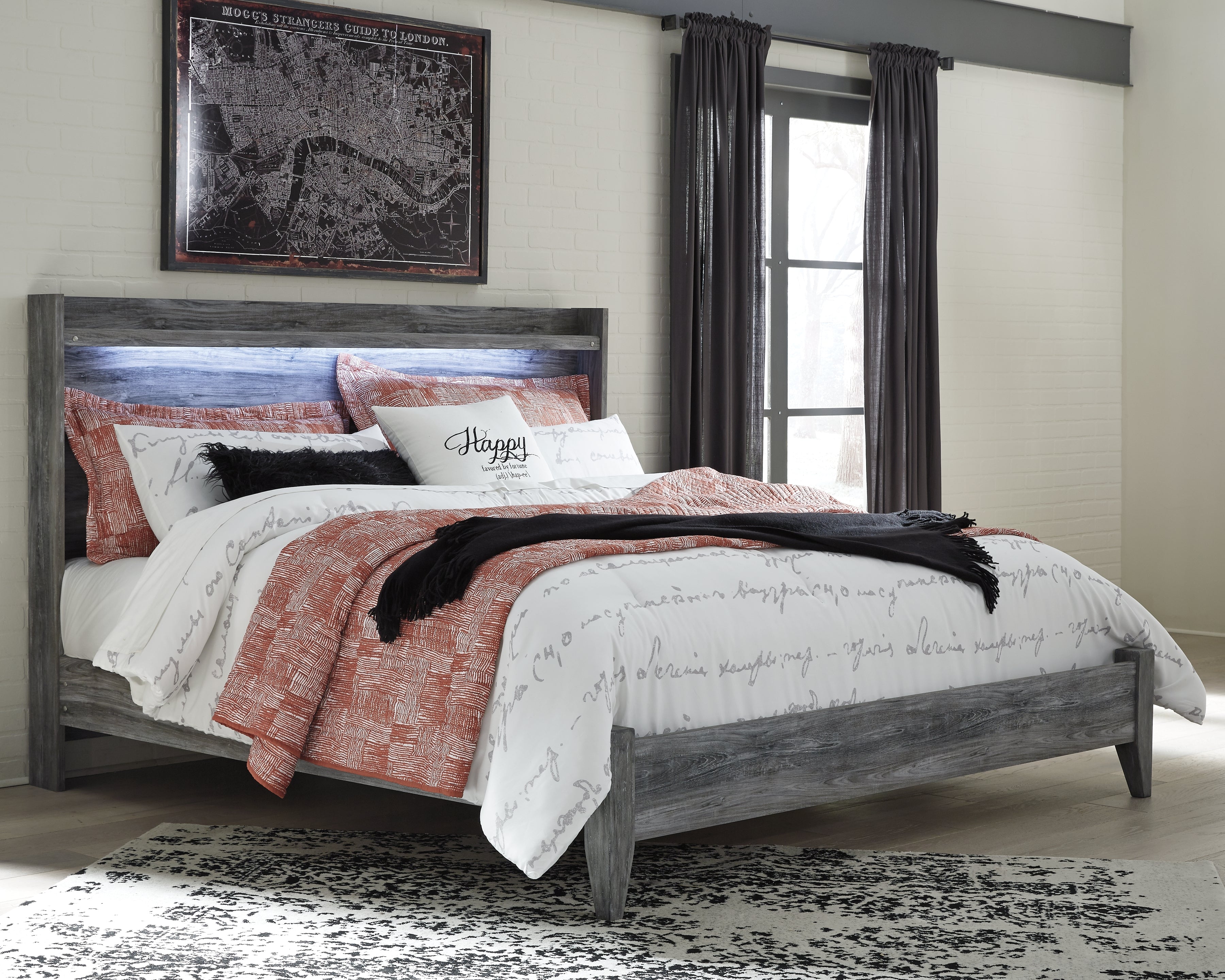 Baystorm King Panel Bedroom Set, Gray
