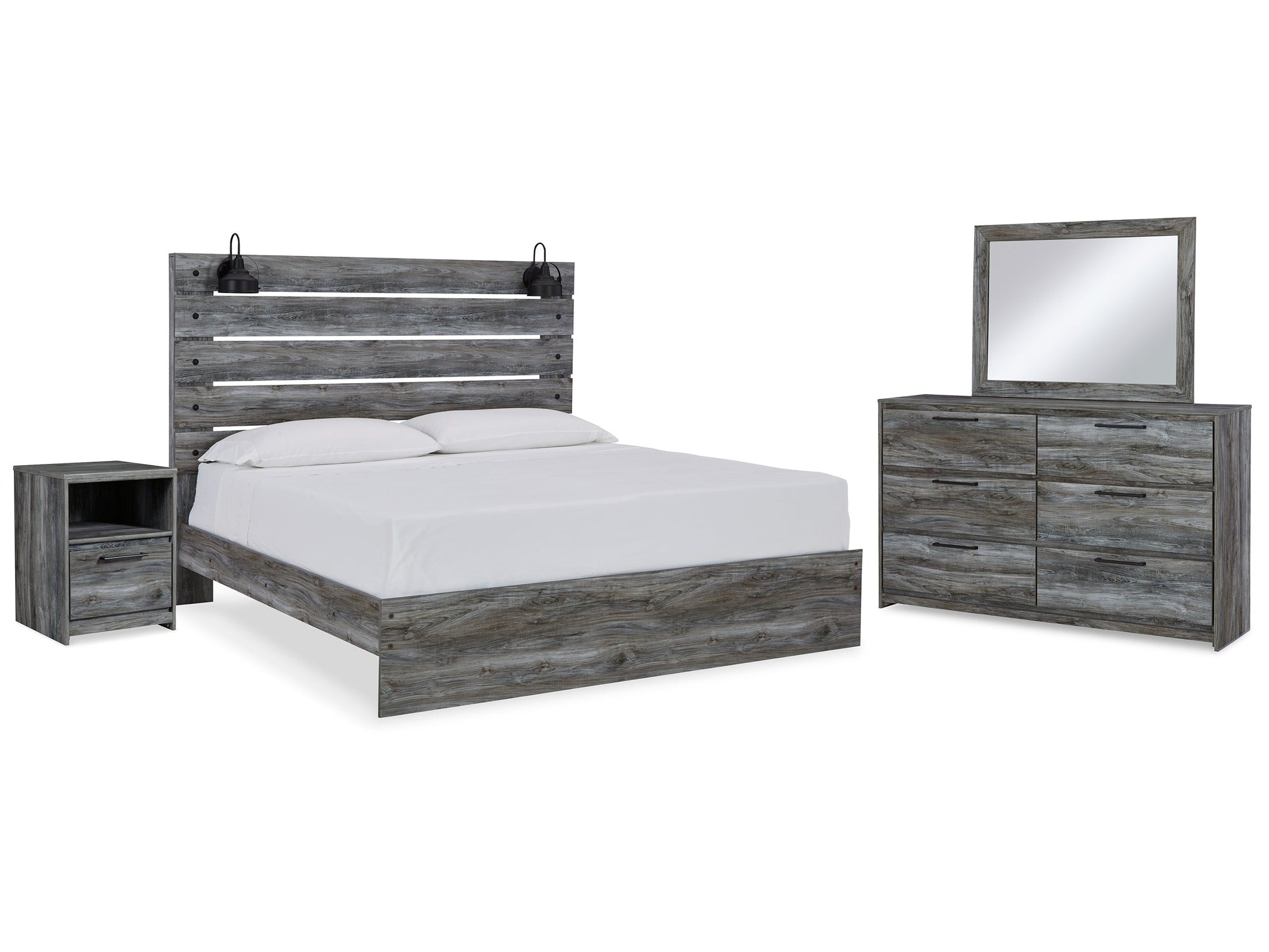 Baystorm King Panel Bedroom Set, Gray