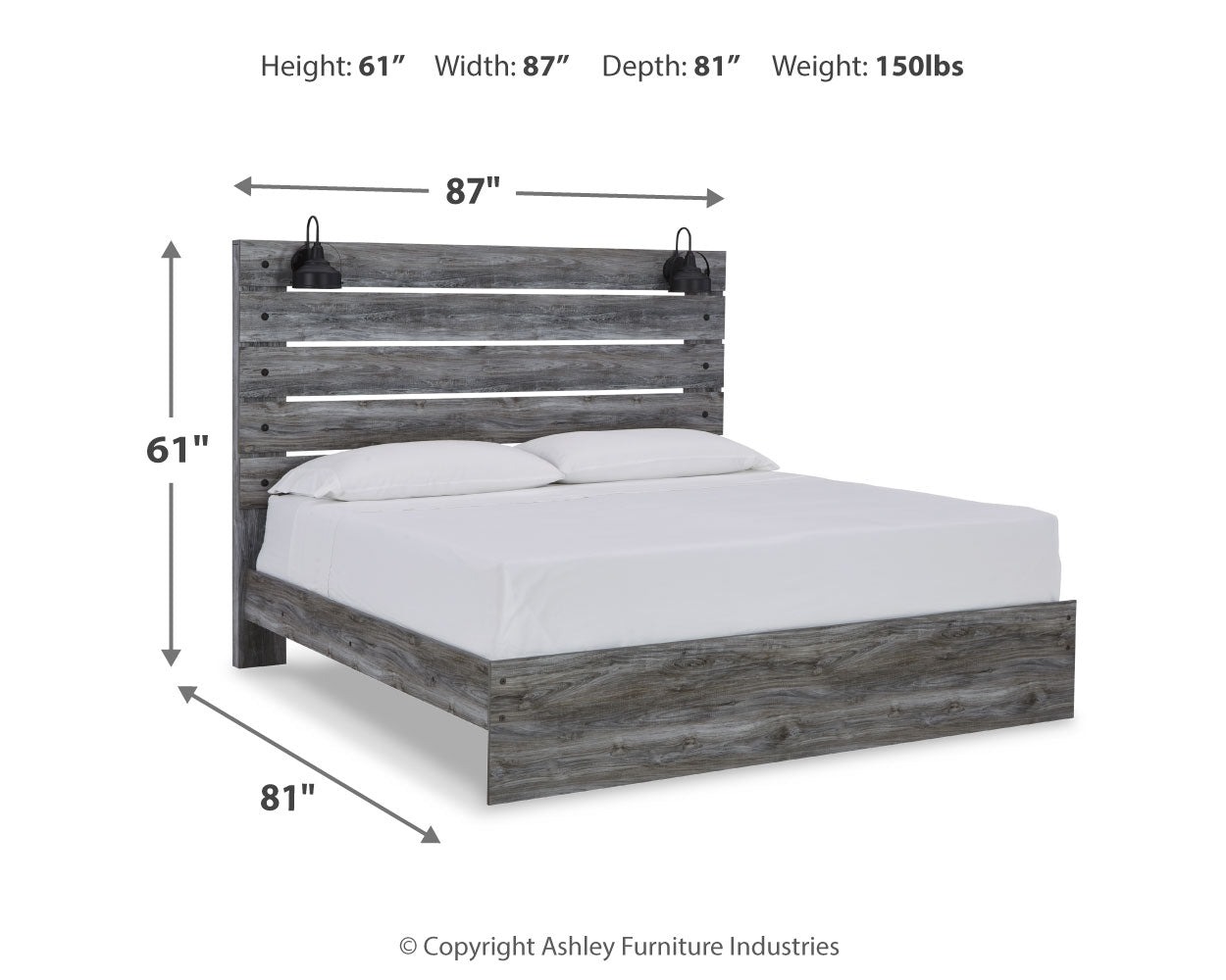 Baystorm King Panel Bedroom Set, Gray
