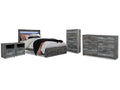 Baystorm King Panel Storage Bedroom Set, Gray