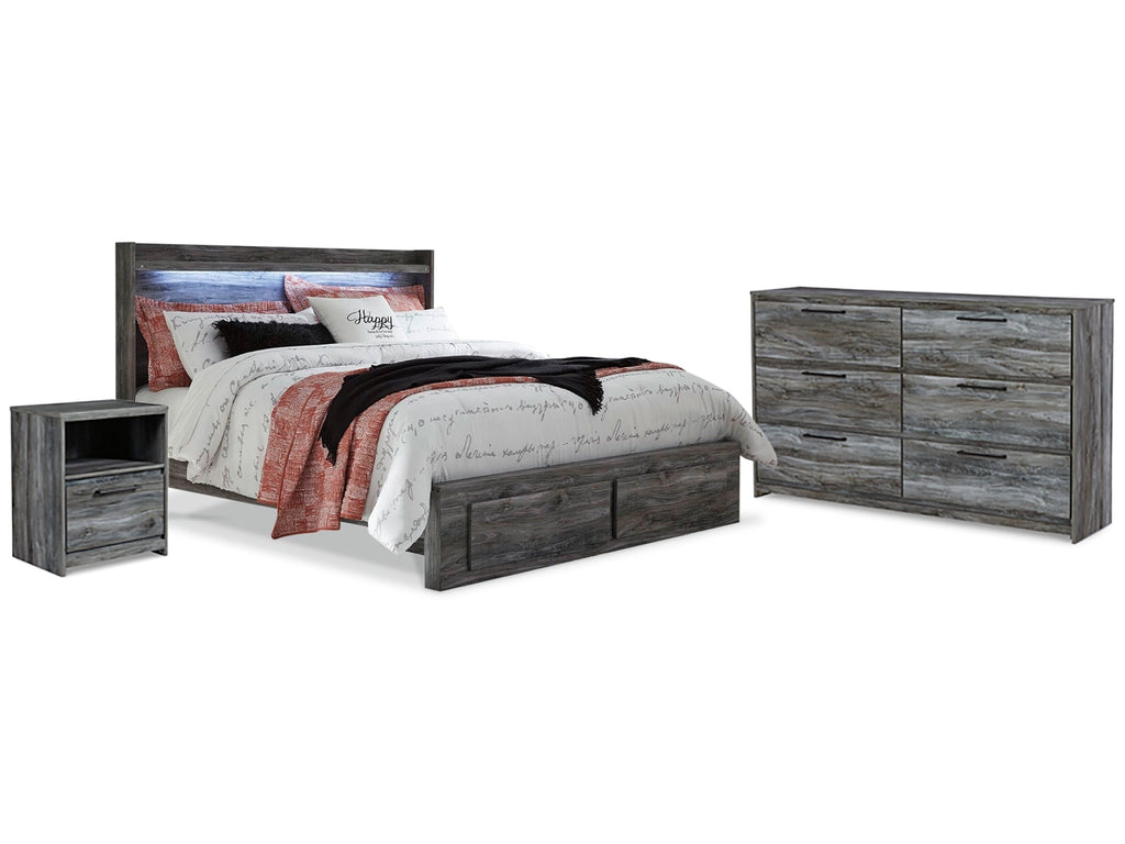 Baystorm King Panel Storage Bedroom Set, Gray