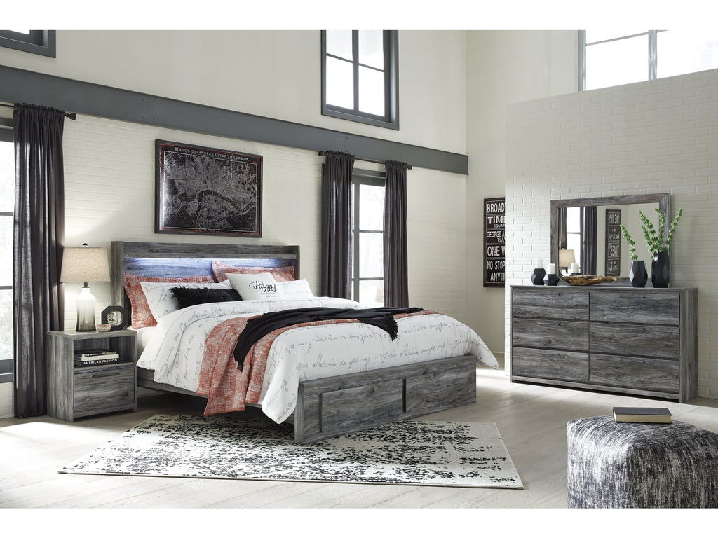 Baystorm King Panel Storage Bedroom Set, Gray